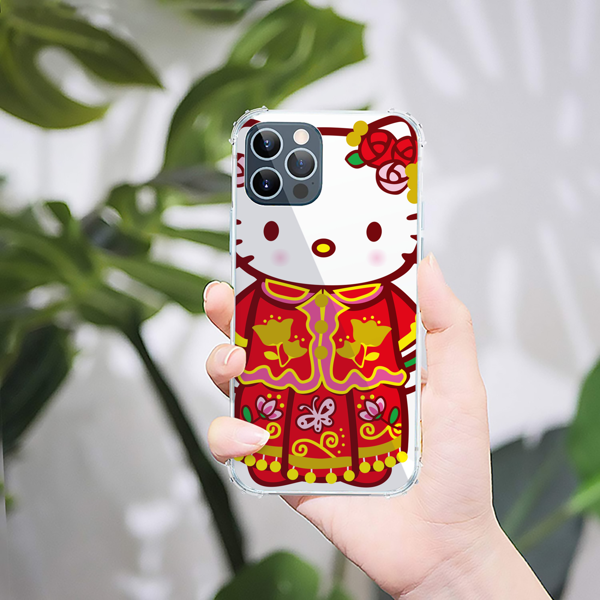 （画像用） Hello Kitty ハローキティ 【iPhone 12シリーズ対応】透明スマホケース（クリアソフトケース）